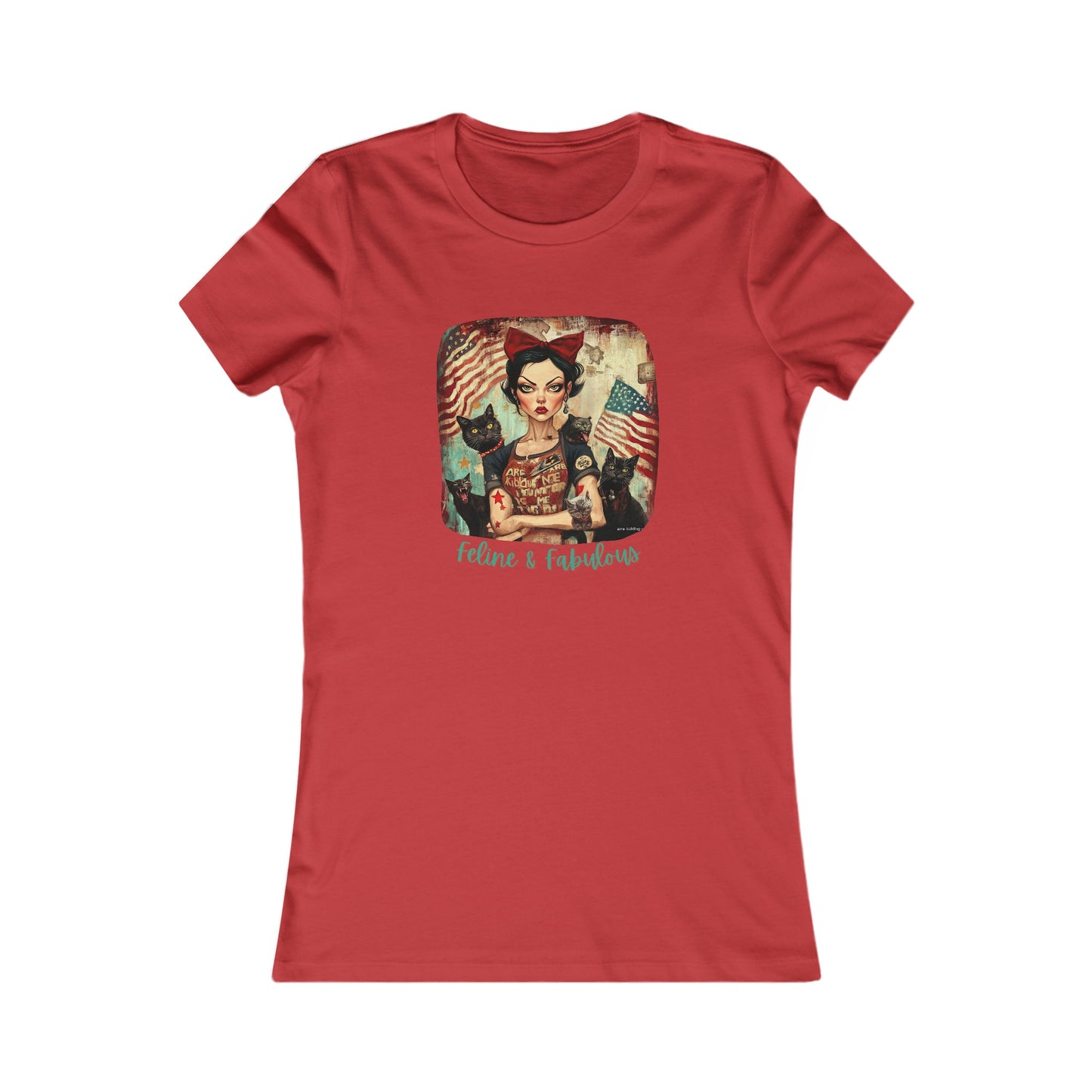 Childless Cat Lady Shirt - "Feline and Fabulous" - , Ladies Cut T's,