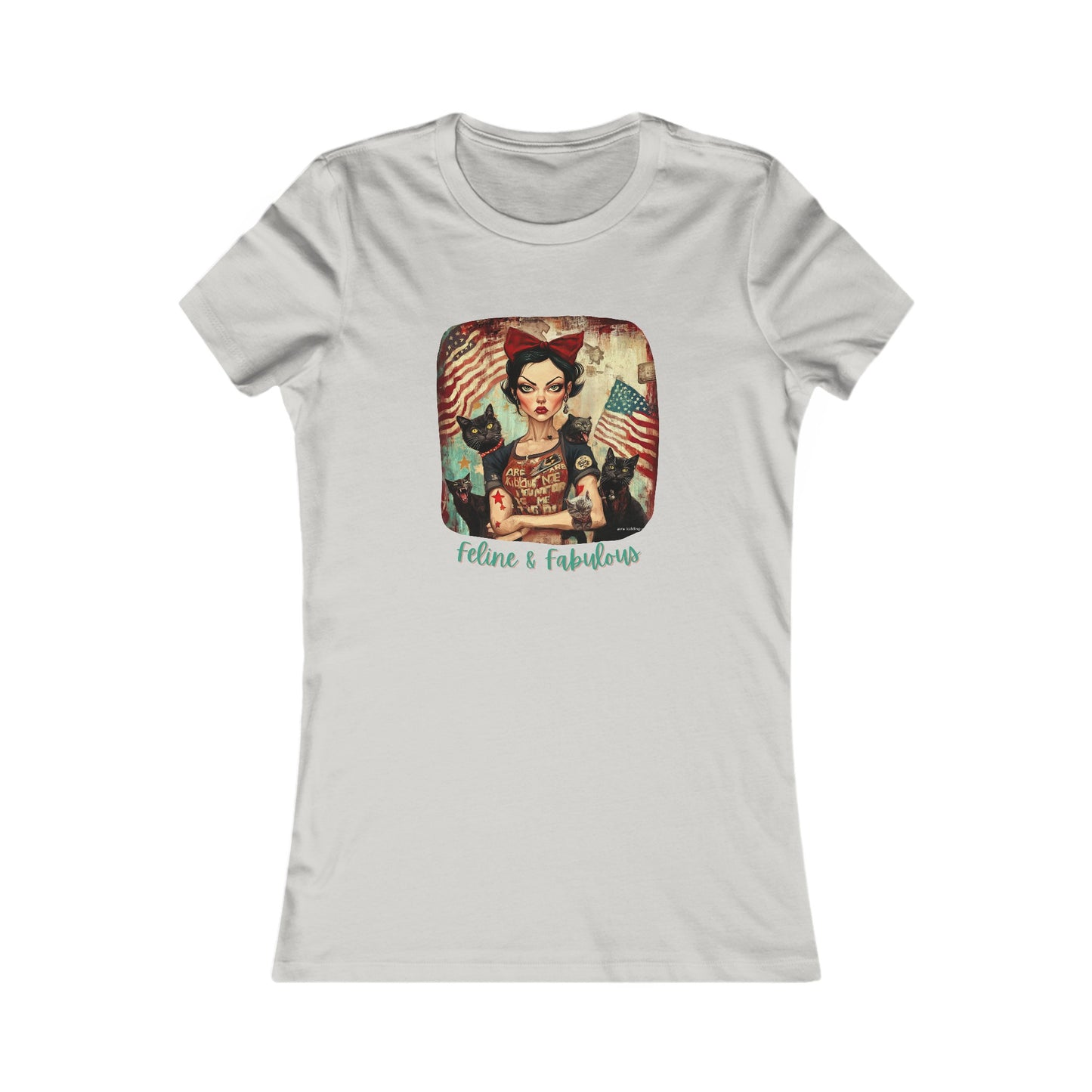 Childless Cat Lady Shirt - "Feline and Fabulous" - , Ladies Cut T's,