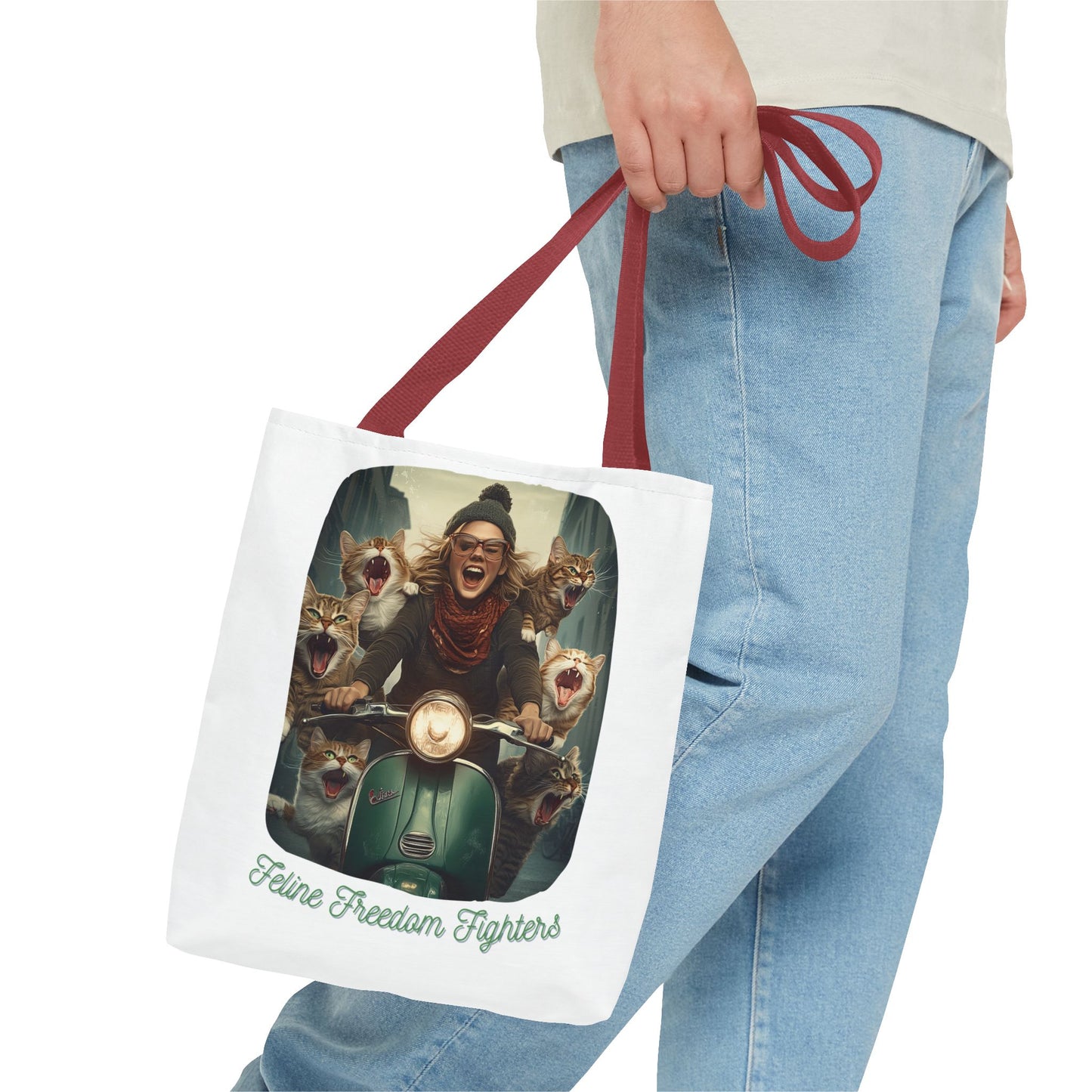 "Feline Freedom Fighters" Childless Cat Lady Tote Bag - Childless Cat Lady Tote Bag (AOP)