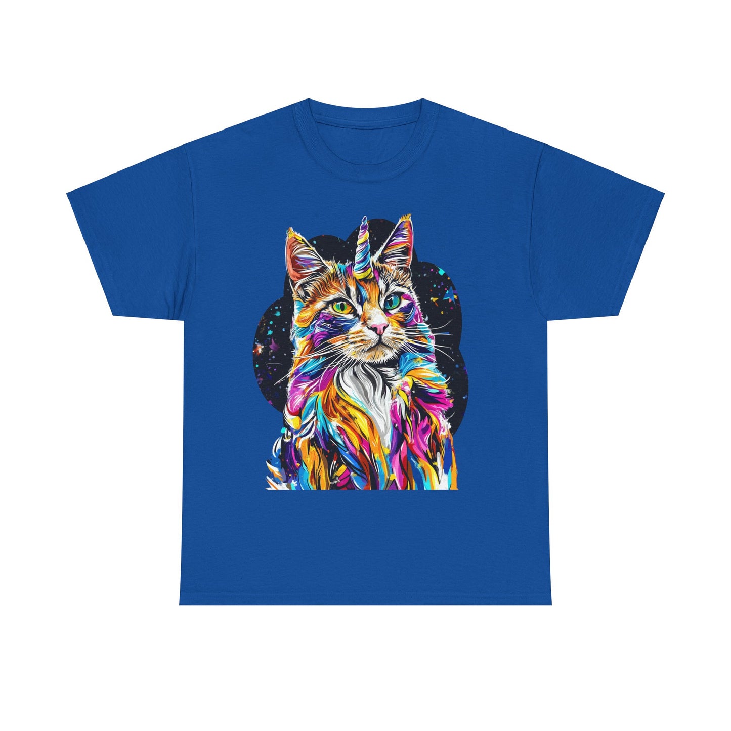 Very Serious Unicorn Cat Graphic Tee -  Cat Unicorn Mythical Creature Gift Unisex Heavy Cotton Tee T-Shirt