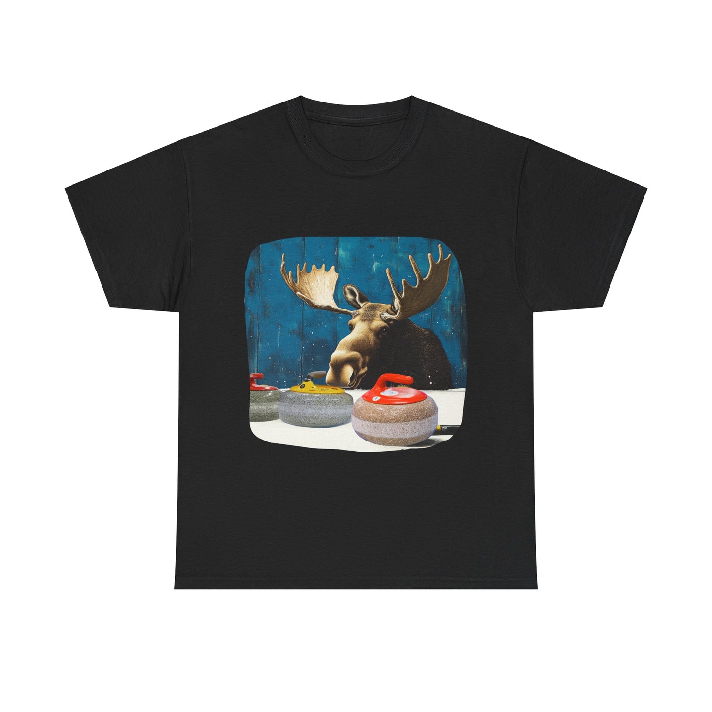 Moose Curling Champion - Moose Lover Unisex Heavy Cotton Tee T-Shirt