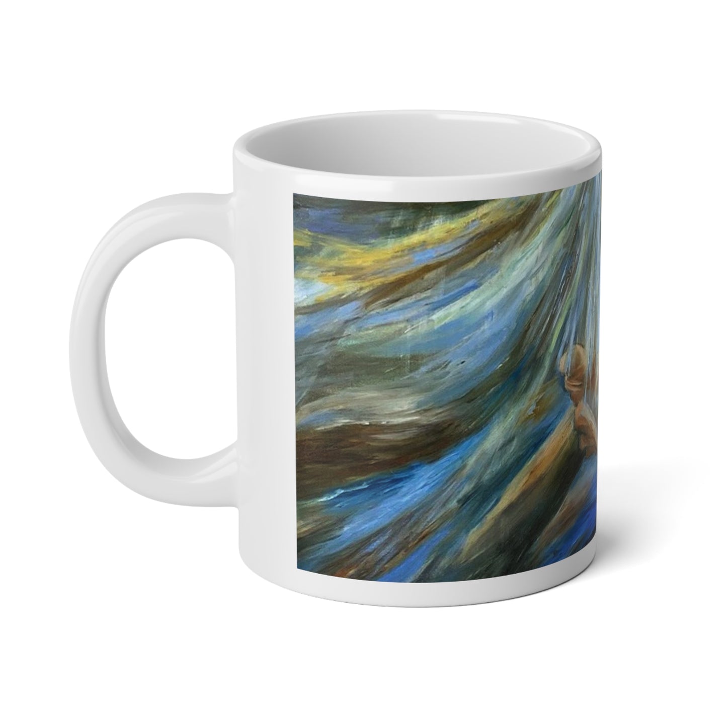 Hands of Grace, Hands of Light, Reiki, Energy Work Gift, Spiritual, Meditation, Large Size Jumbo Mug, 20oz - Original Artwork