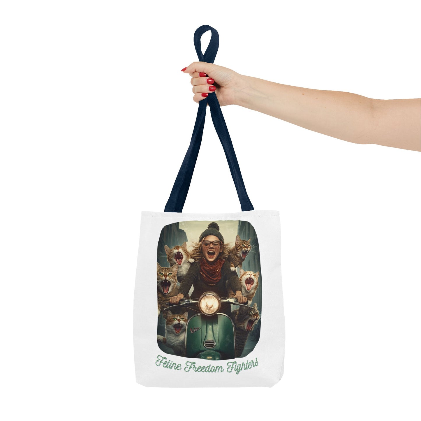 "Feline Freedom Fighters" Childless Cat Lady Tote Bag - Childless Cat Lady Tote Bag (AOP)