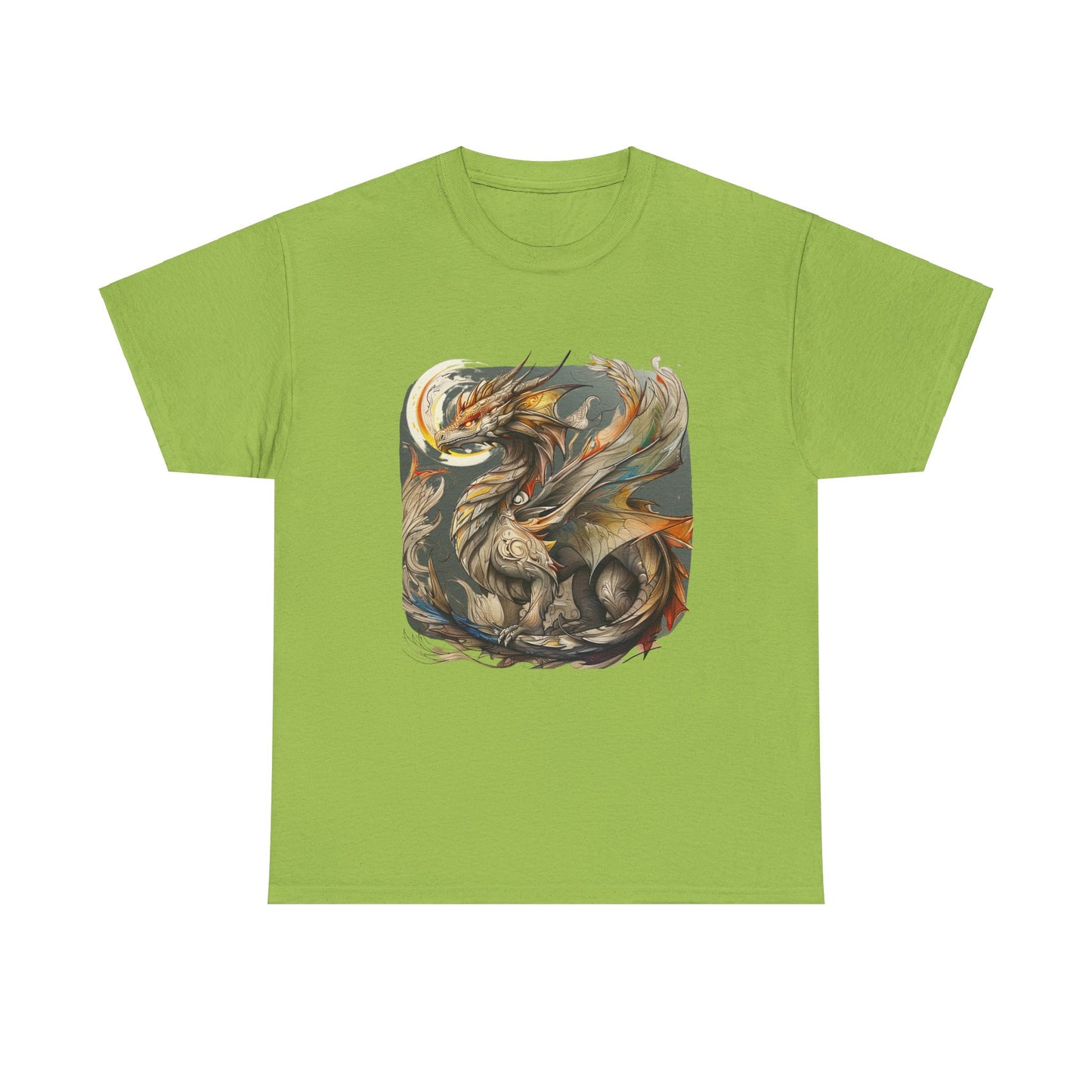 Stoney Gray Ancient Dragon Graphic Tee - Dragon T-shirt -  Dragon Lovers Unisex Heavy Cotton Tee T-Shirt