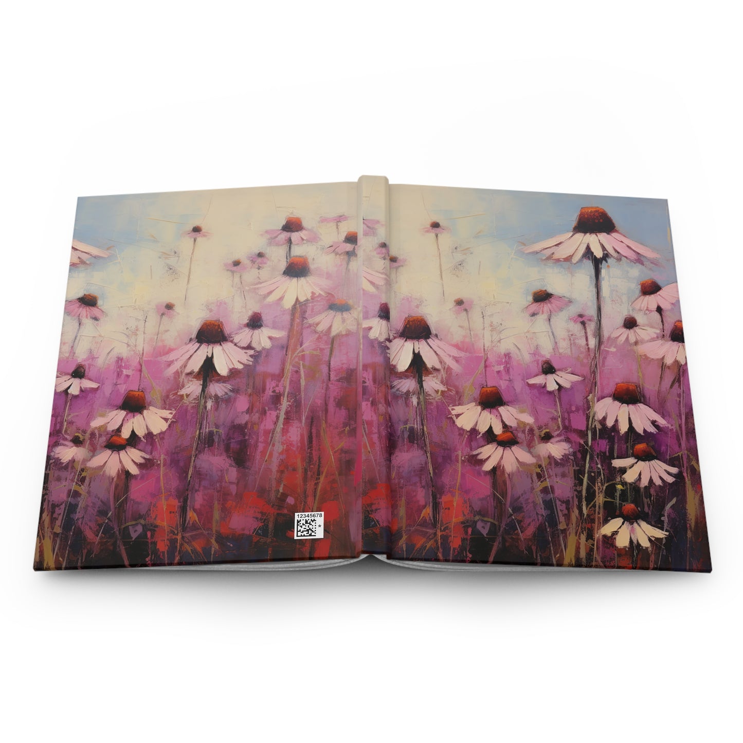 Flower Garden Notebook, Echinacea Purple Coneflower, Spring, Herb Garden Lovers Gift Hardcover Journal Matte Notebook Diary