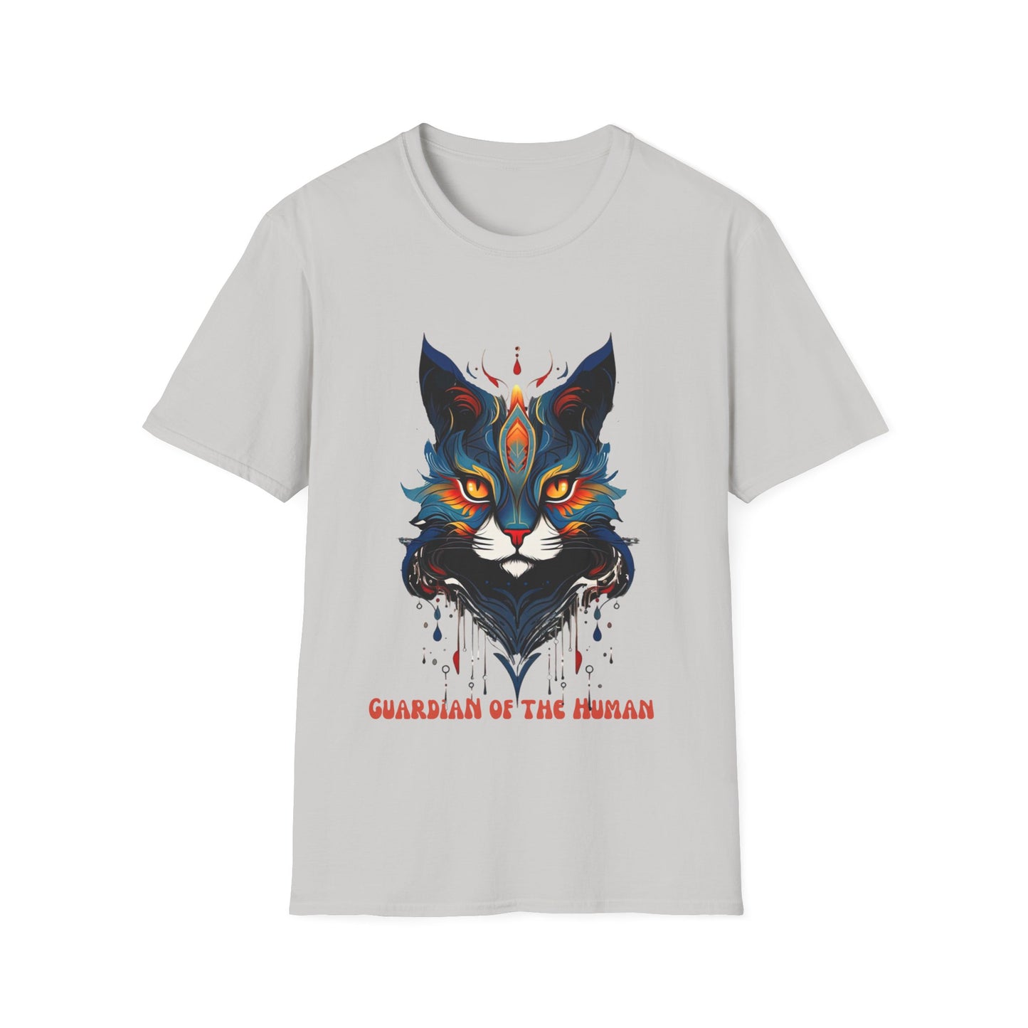 Guardian of the Human, Cat Lover's  Gift  Unisex Tee Shirt, T-Shirt Cat Lovers Gift Softstyle T-Shirt Tee Teeshirt Stylized Cat