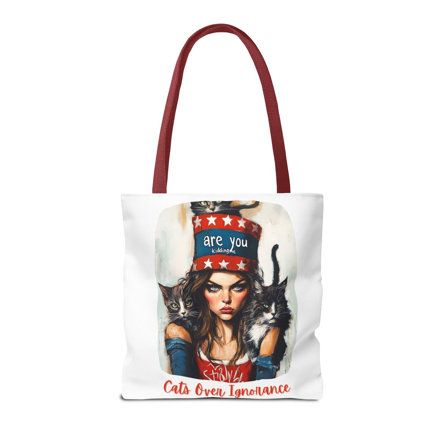 "Cats Over Ignorance"  Childless Cat Lady Tote Bag (AOP)