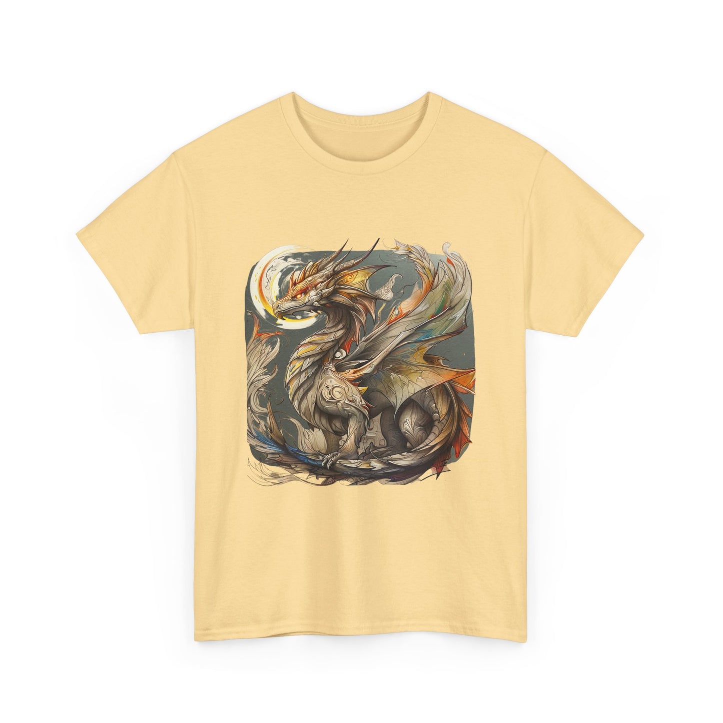 Stoney Gray Ancient Dragon Graphic Tee - Dragon T-shirt -  Dragon Lovers Unisex Heavy Cotton Tee T-Shirt