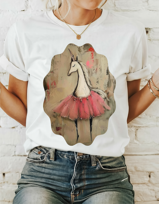 Ballerina Unicorns (Ver 3) Unicorn Lovers Graphic Tee Unisex Heavy Cotton Tee T-Shirt