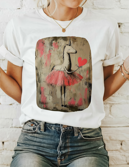 Ballerina Unicorns (Ver 2) Unicorn Lovers Graphic Tee Unisex Heavy Cotton Tee T-Shirt