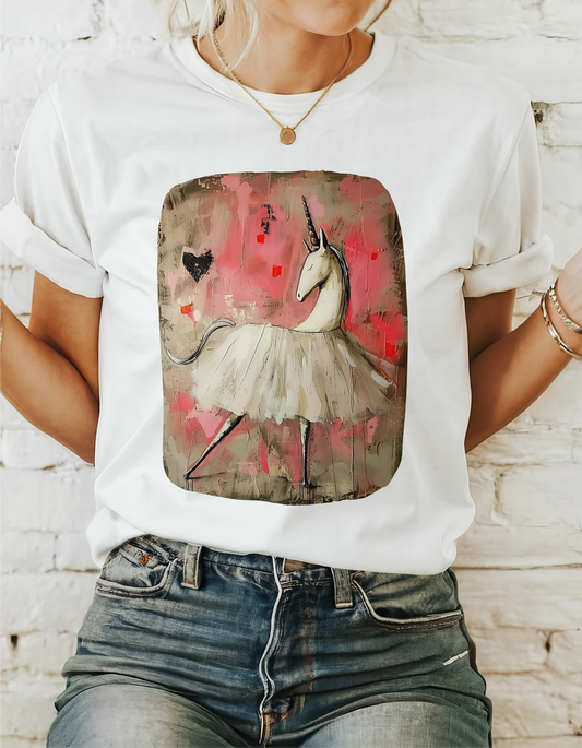 Ballerina Unicorns! Unicorn Lovers Graphic Tee Unisex Heavy Cotton Tee T-Shirt