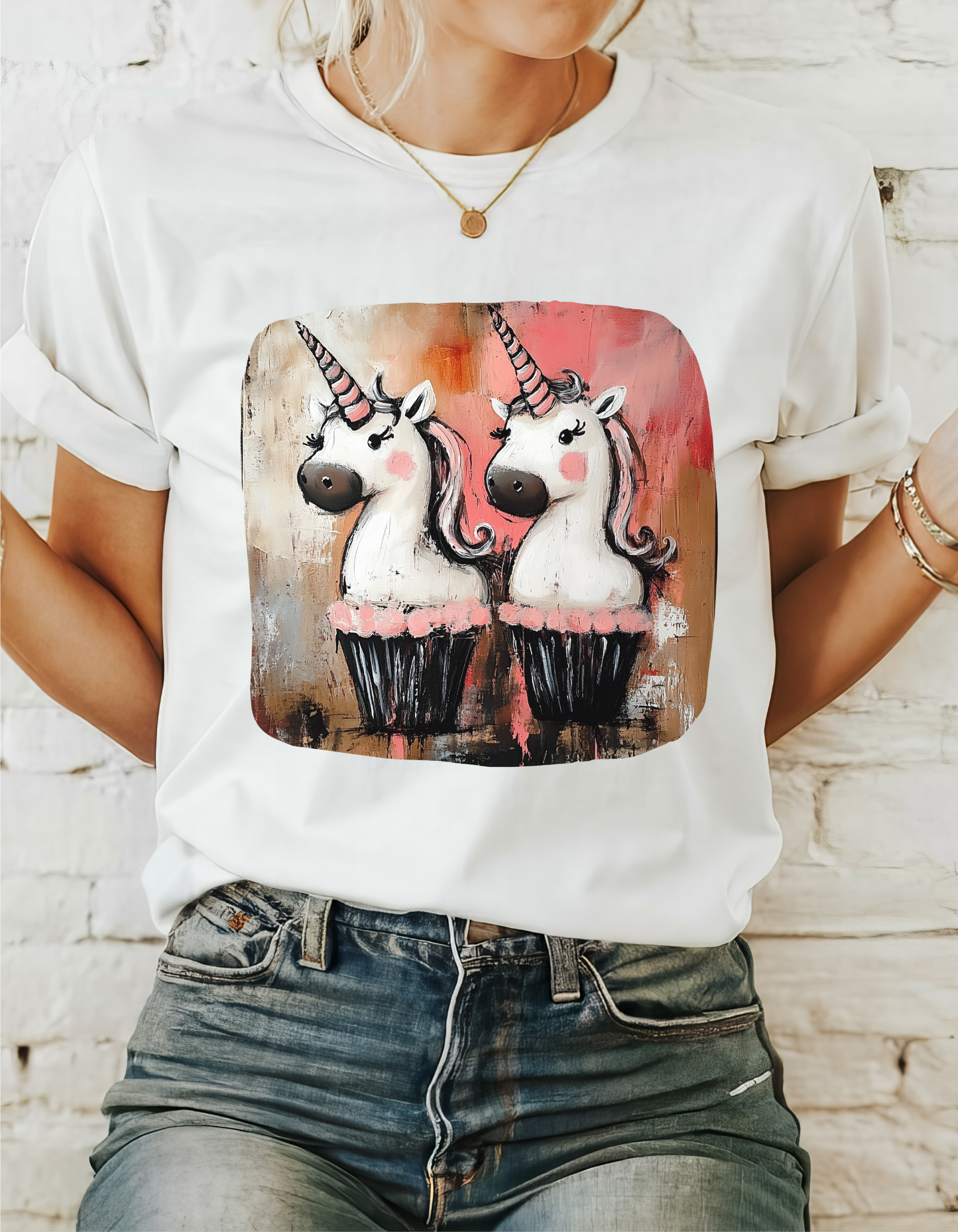 Cupcake Unicorn (Ver 0) Unicorn Lovers Graphic Tee Unisex Heavy Cotton Tee T-Shirt