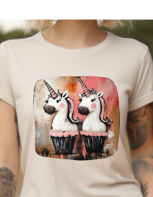 Cupcake Unicorn (Ver 0) Unicorn Lovers Graphic Tee Unisex Heavy Cotton Tee T-Shirt