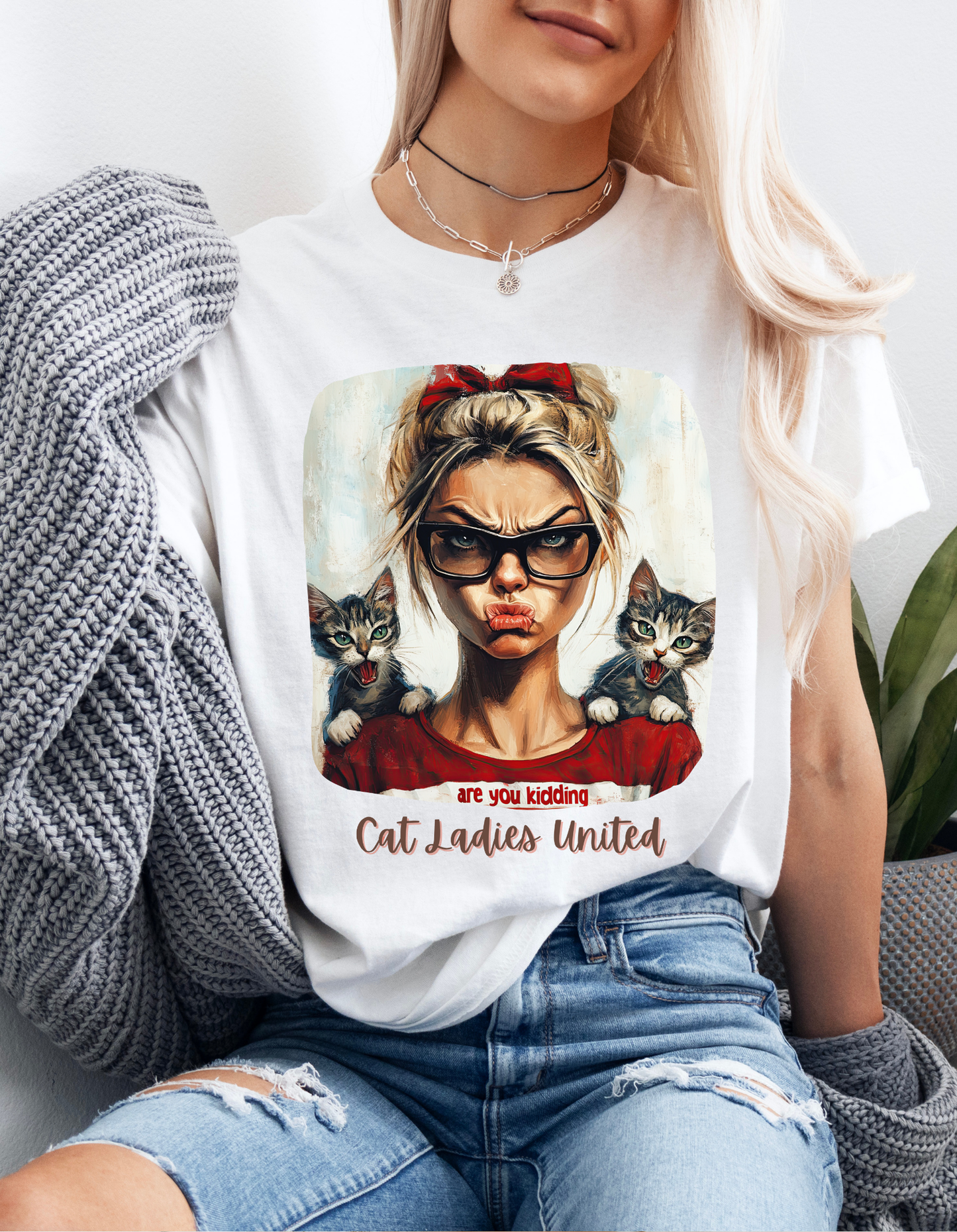 Childless Cat Lady Shirt - "Cats Ladies United" - Say NO to Ignorance - Unisex Heavy Cotton Tee