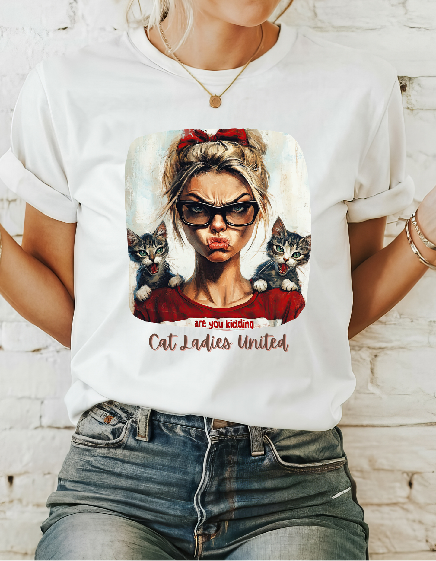 Childless Cat Lady Shirt - "Cats Ladies United" - Say NO to Ignorance - Unisex Heavy Cotton Tee