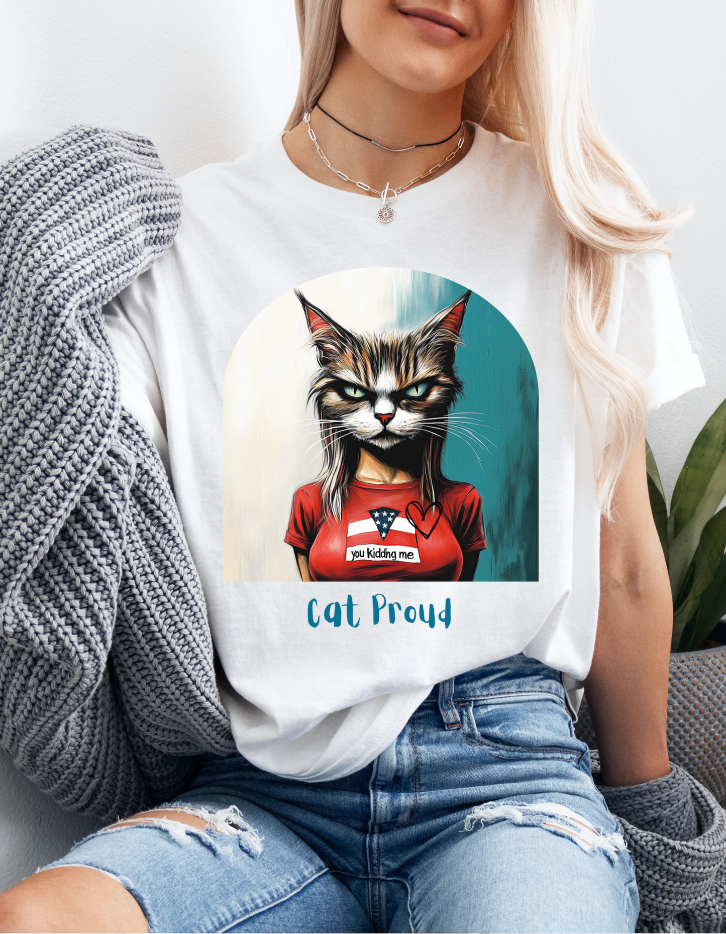 Childless Cat Lady Shirt - "Cat Proud" - Say NO to Ignorance - Unisex Heavy Cotton Tee