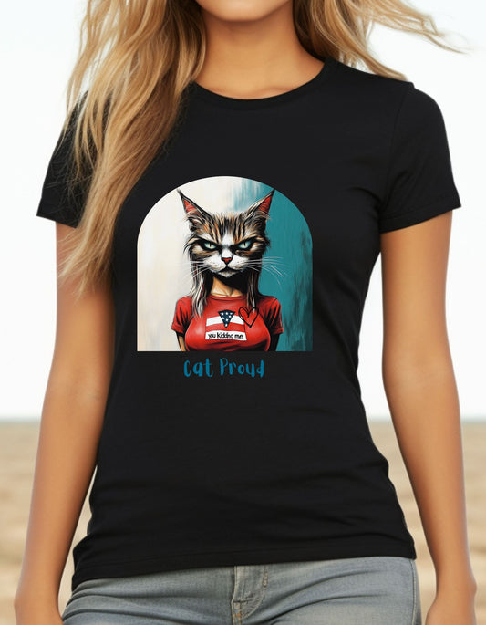 Childless Cat Lady Shirt - "Cat Proud" - T-shirt, Ladies Cut T's