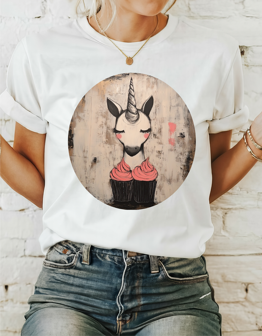 Cupcake Unicorn (Ver 3) Unicorn Lovers Graphic Tee Unisex Heavy Cotton Tee T-Shirt