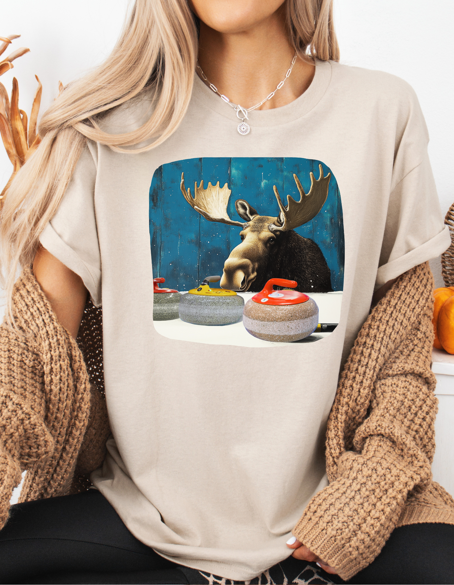 Moose Curling Champion - Moose Lover Unisex Heavy Cotton Tee T-Shirt