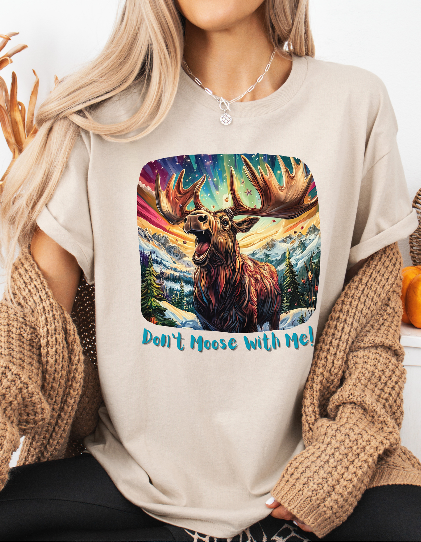 Moose Shirt "Don't Moose With Me"  - Moose Lover Unisex Heavy Cotton Tee T-Shirt