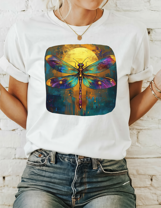 Gilded Dragonfly, Dragonfly Lover   - Dragonfly Gift Unisex Heavy Cotton Tee T-Shirt