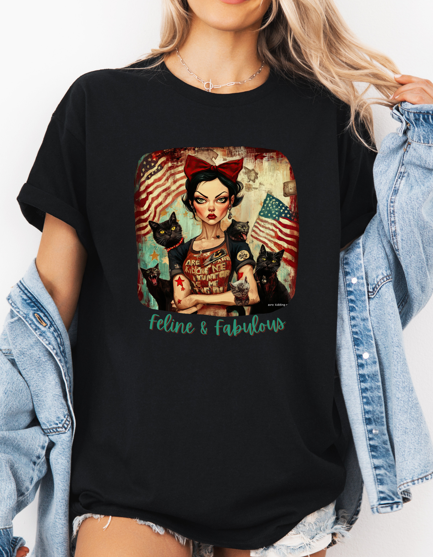 Childless Cat Lady Shirt - "Feline & Fabulous" -  Say NO to Ignorance - Unisex Heavy Cotton Tee