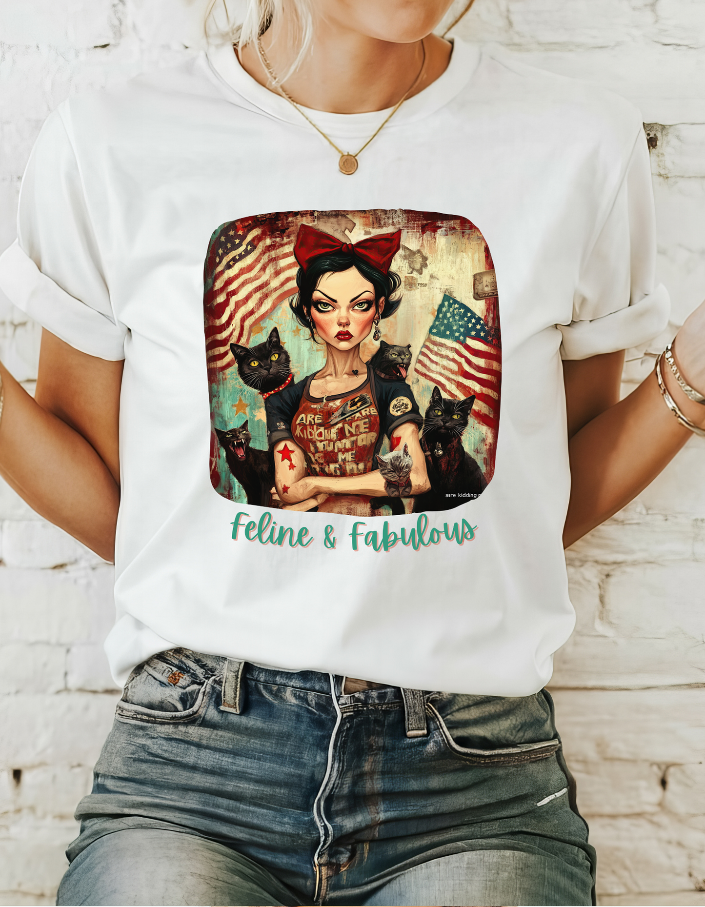 Childless Cat Lady Shirt - "Feline & Fabulous" -  Say NO to Ignorance - Unisex Heavy Cotton Tee