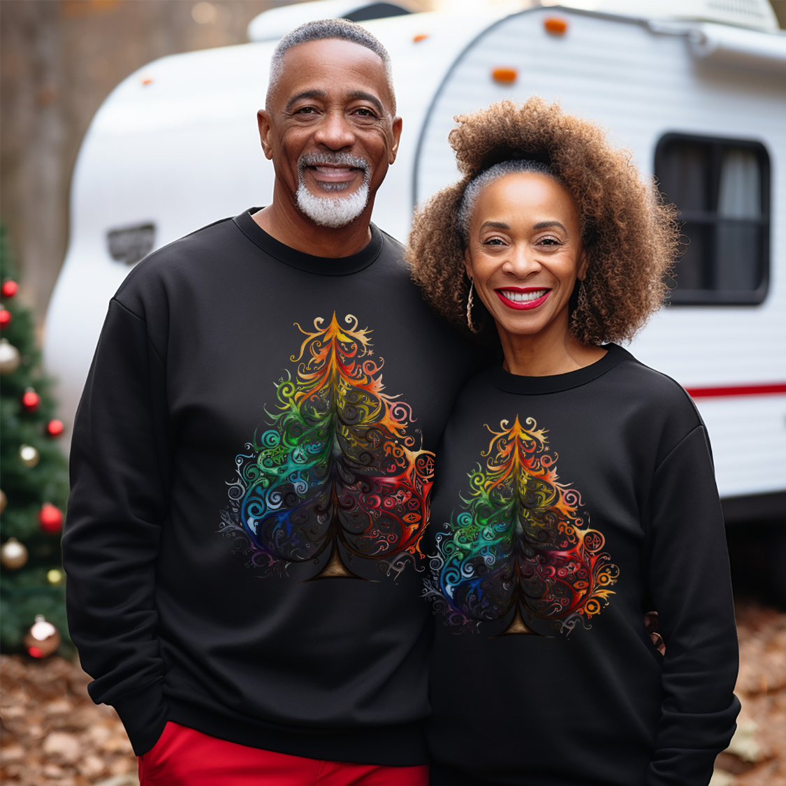 Rainbow, Exotic, Colorful Tribal Style Christmas Tree, Pride Colors Shirt Unisex Sweatshirt Sweat Shirt Gay Pride Gift