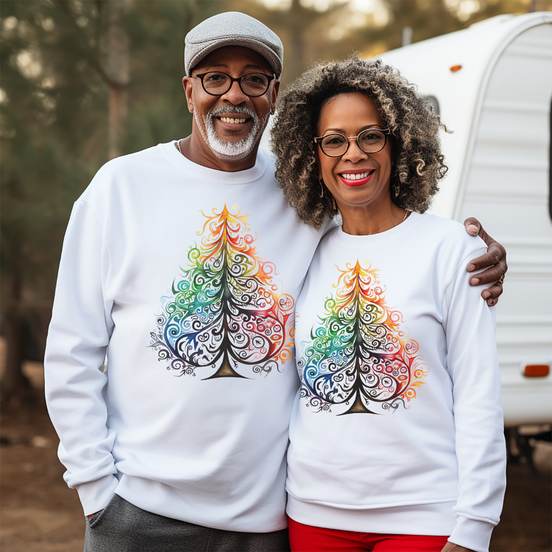 Rainbow, Exotic, Colorful Tribal Style Christmas Tree, Pride Colors Shirt Unisex Sweatshirt Sweat Shirt Gay Pride Gift