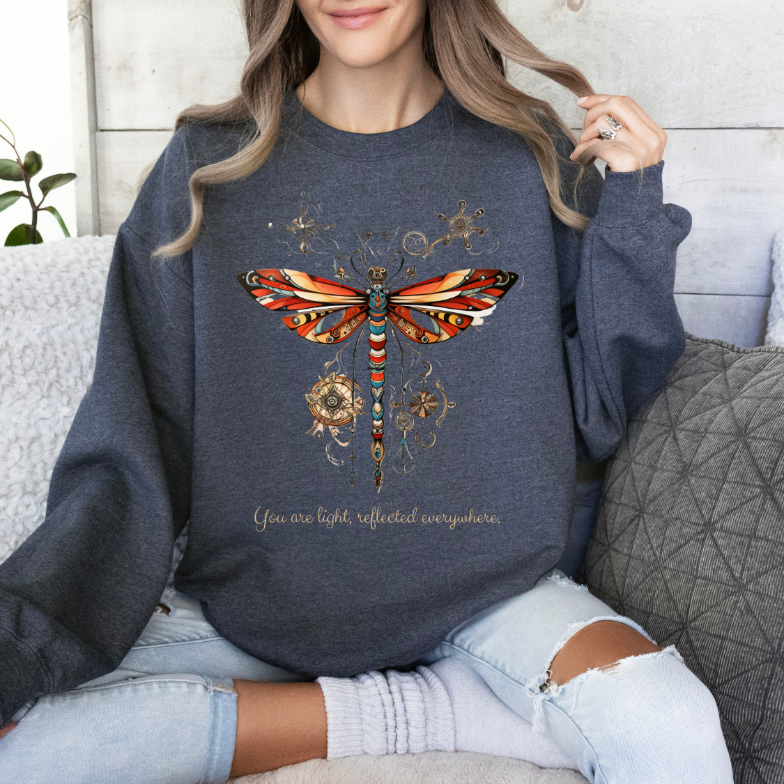 Dragonfly Shirt, Dragon Fly Lovers Gift - inspirational Unisex Long Sleeve Jersey Cotton Shirt Mens Women's Sweatshirt Sweat Shirt