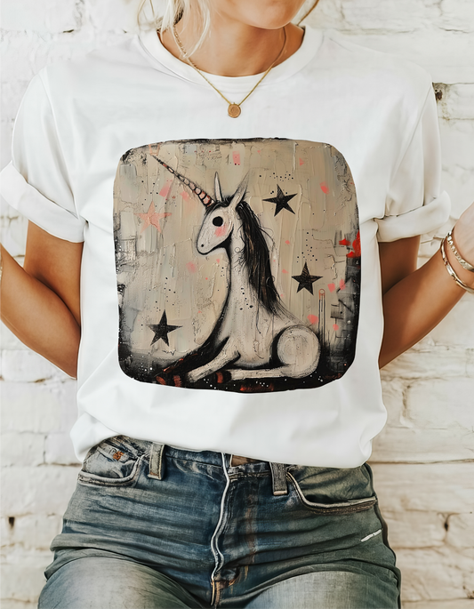 Goth Unicorn T- Shirt, (V1) Graphic T, Unicorn Lover Shirt, Unisex Shirt, Softstyle T-Shirt Tee Teeshirt