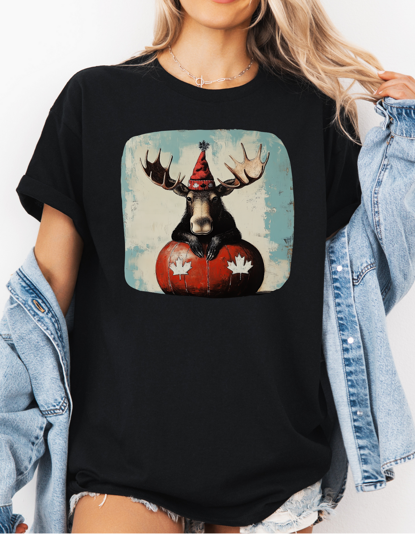 Maple Leaf Moose  - Yukon, BC Canadian Moose - Moose Lover Unisex Heavy Cotton Tee T-Shirt