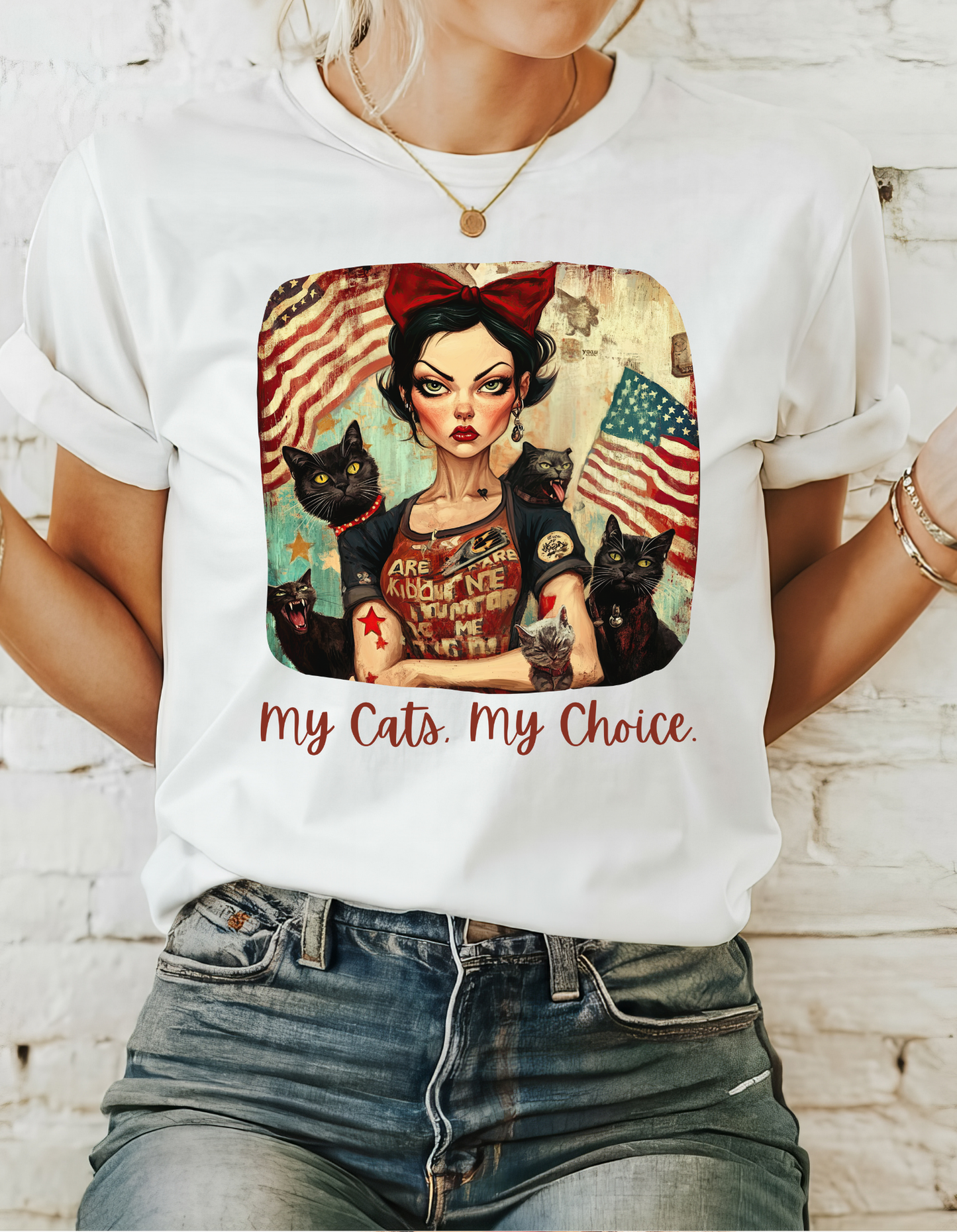 Childless Cat Lady Shirt - "My Cats My Choice" -  Say NO to Ignorance- Unisex Heavy Cotton Tee