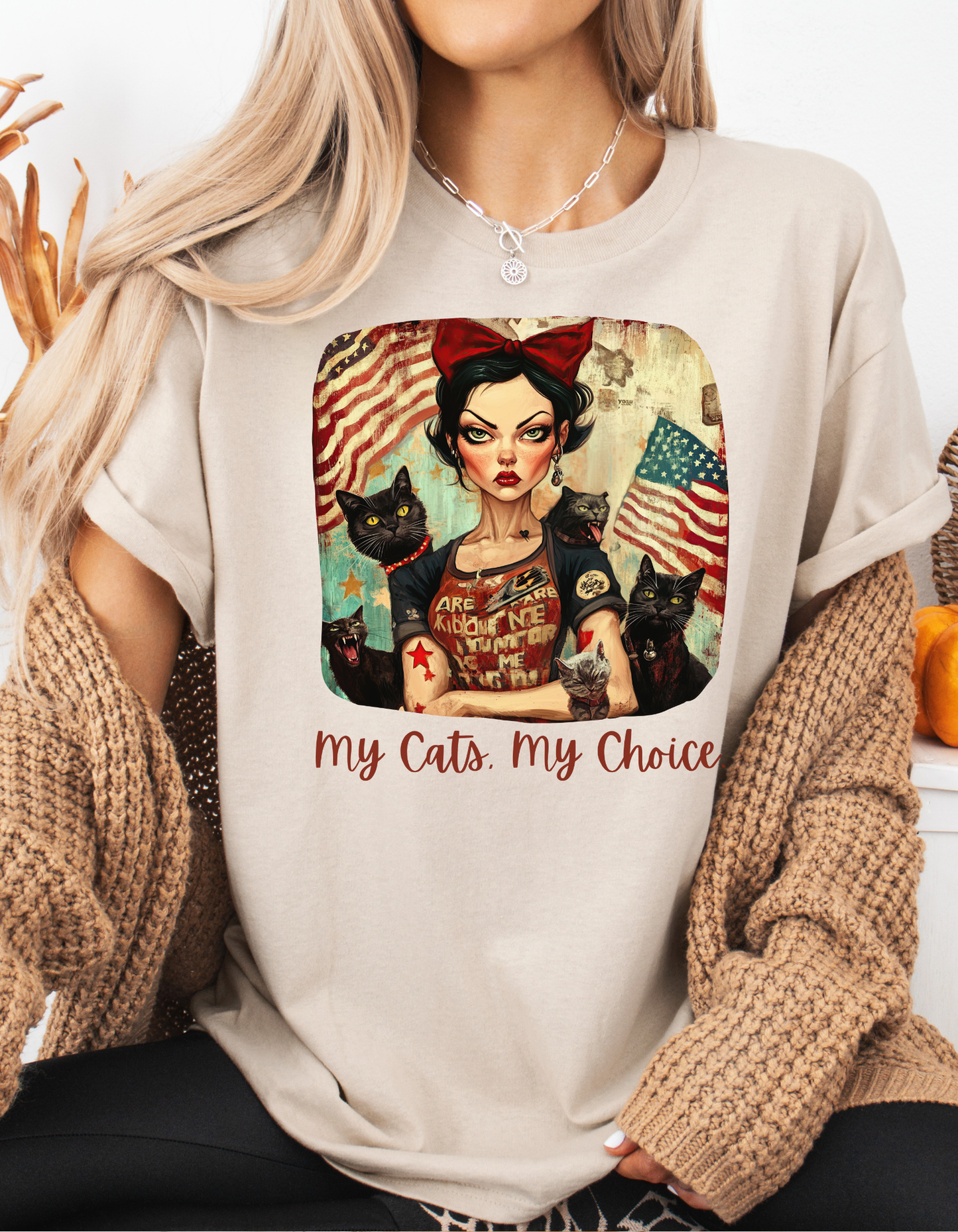 Childless Cat Lady Shirt - "My Cats My Choice" -  Say NO to Ignorance- Unisex Heavy Cotton Tee