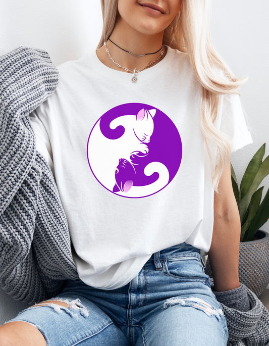 Yin Yang Cats, Sleeping Cats GraphicTee shirt, Graphic Tees, Yoga Wear, Zen, Spiritual, Meditation Gifts Unisex Heavy Cotton  Graphic Tee T-Shirt