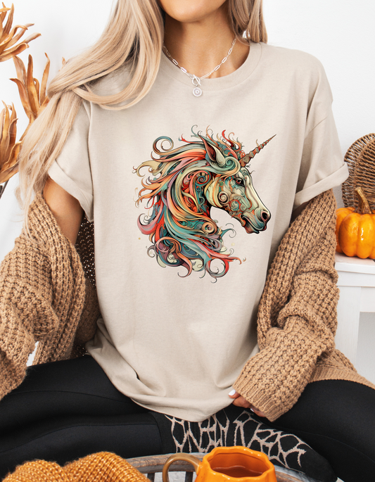 Colorful Unicorn Shirt, Carousel Color Unicorn Lovers Gift Shirt, Unisex Shirt, Softstyle T-Shirt Tee Teeshirt