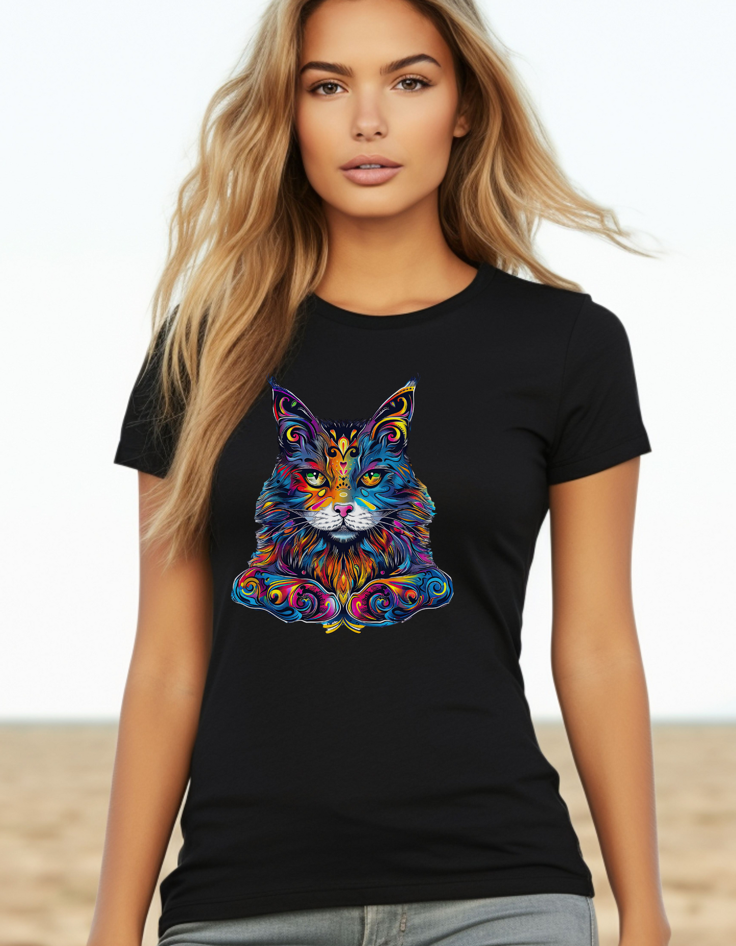 Maine Coon Princess Cat Shirt - Cat Lovers Gift - Ladies Cut T-Shirt, Graphic Tee