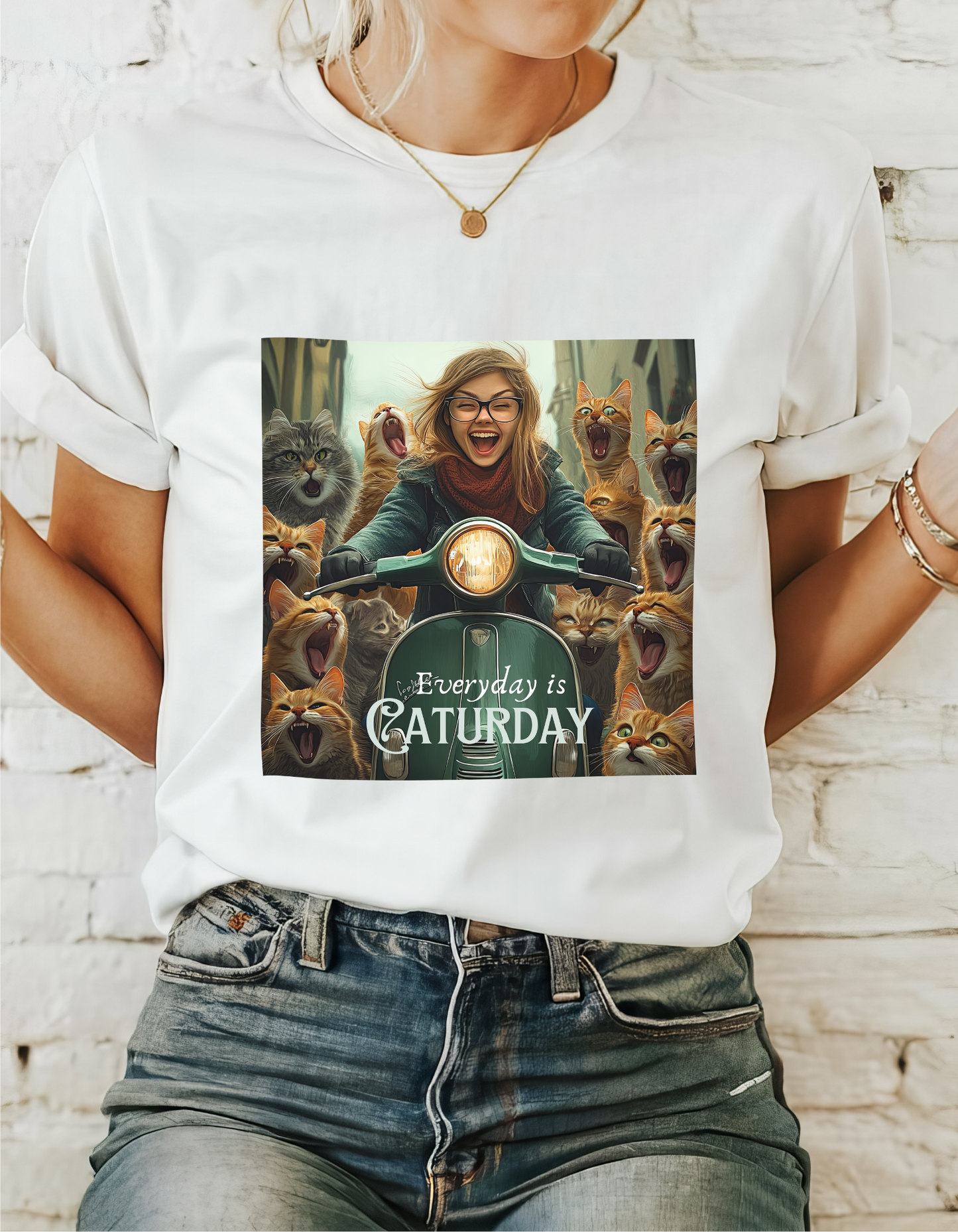 Childless Cat Lady Shirt - "Every Day is Caturday" - ,  Say NO to Ignorance -Unisex Heavy Cotton Tee