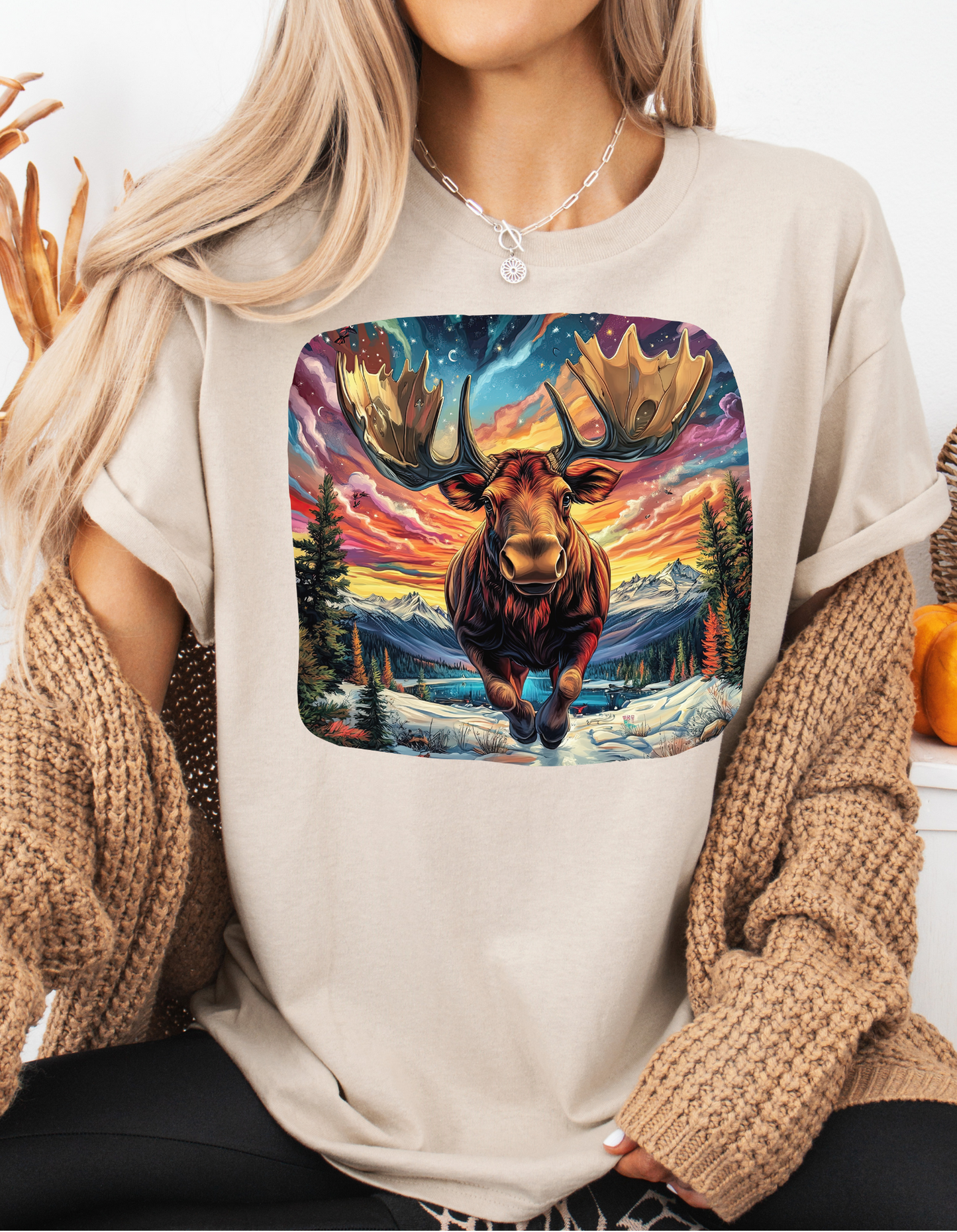 Romping Moose  - Vermont, Yukon, BC Moose - Moose Lover Unisex Heavy Cotton Tee T-Shirt