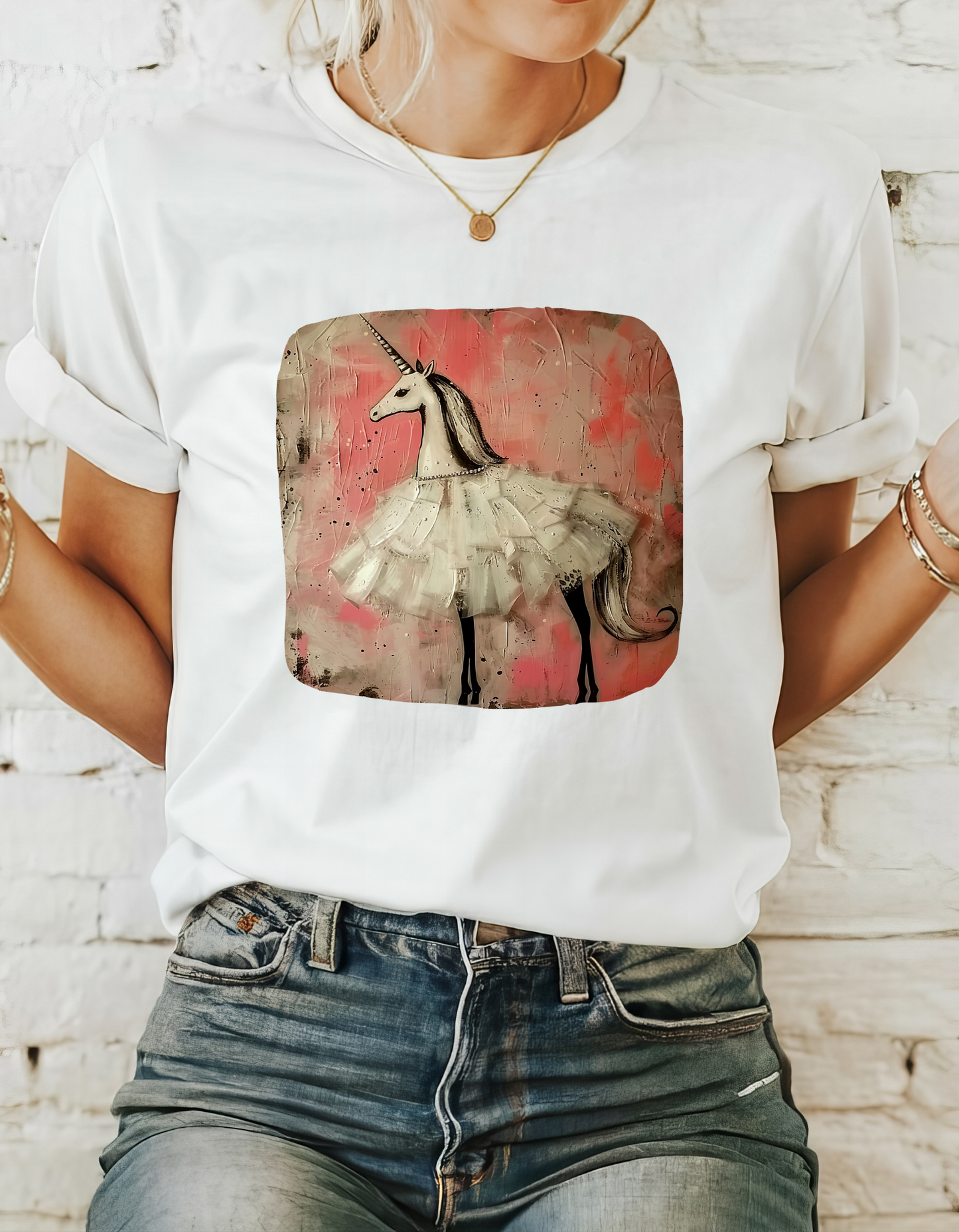 Ballerina Unicorns (Ver 6) Unicorn Lovers Graphic Tee Unisex Heavy Cotton Tee T-Shirt