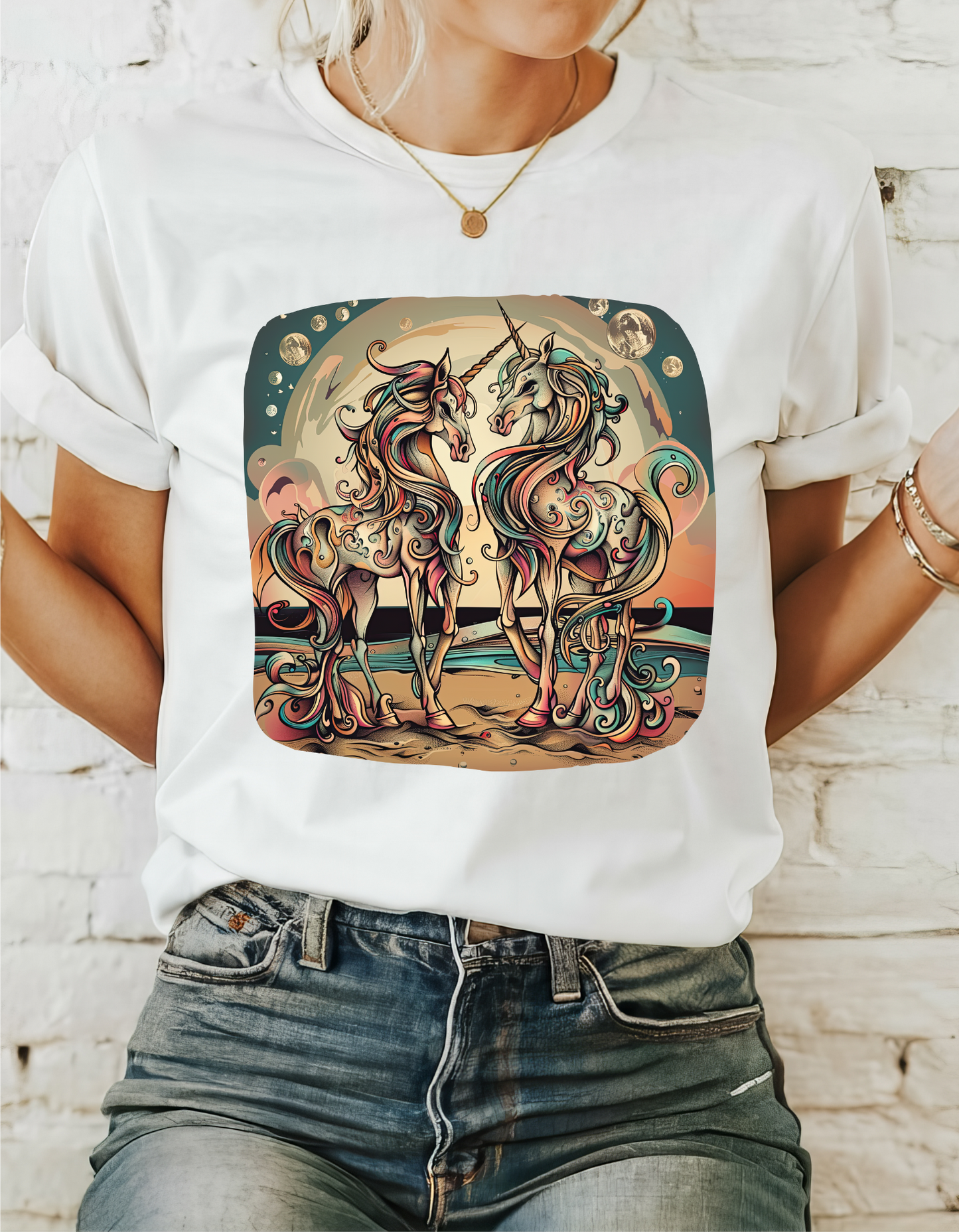 Unicorn Sweethearts - Unicorns! Unicorn Lovers Graphic Tee Unisex Heavy Cotton Tee T-Shirt