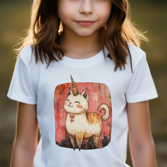 Kids Kitty Cat Unicorns Graphic Tee- Kids  Graphic Tee - Adorable Cat Unicorn Design for Young Cat and Unicorn Lovers