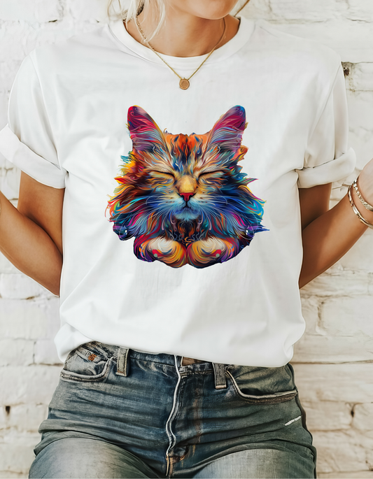 Meditating Cat, Zen Cat, Cat Gift Unisex Heavy Cotton Tee T-Shirt