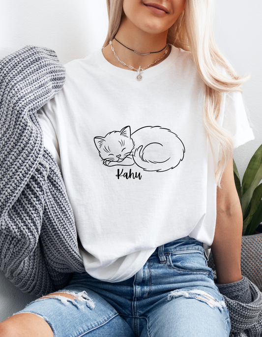 Minimalist KAHU Cat Shirt, Outline Cat Kahu Lover's Graphic Tee Graphic Unisex T- Shirt, T-Shirt Cat Lovers Gift  Softstyle T-Shirt Tee Teeshirt