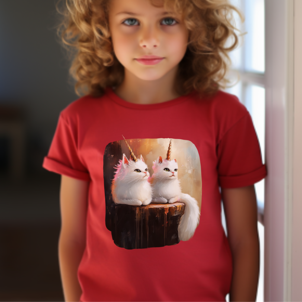 Neko Kawaii KidsCat Unicorns Graphic Tee- Kids  Graphic Tee - Adorable Cat Unicorn Design for Young Cat and Unicorn Lovers