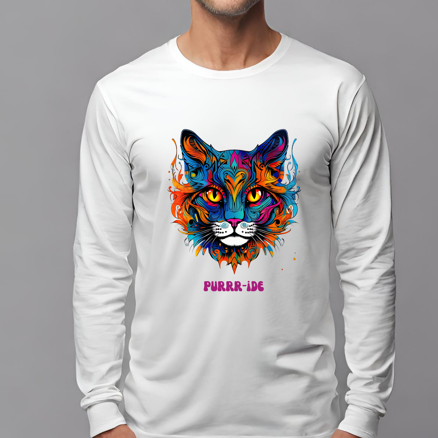 Pride Cats - Purr- ide Cat Shirt  Cat Lover's Pride Colors Christmas Gift  Unisex Jersey Long Sleeve Tee Shirt, T-Shirt, Exotic Cat