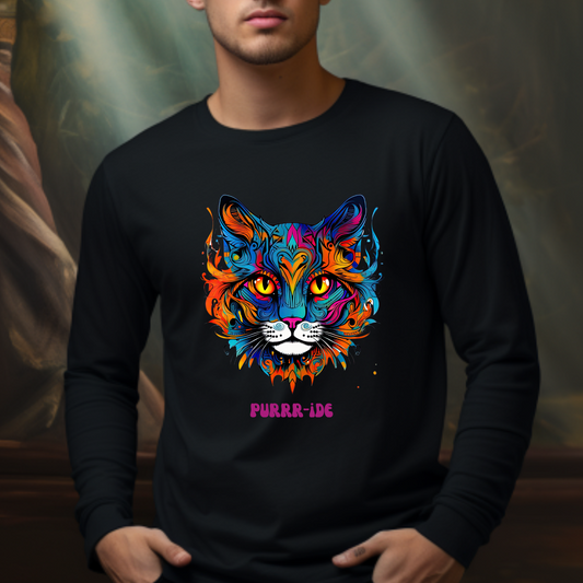 Pride Cats - Purr- ide Cat Shirt  Cat Lover's Pride Colors Christmas Gift  Unisex Jersey Long Sleeve Tee Shirt, T-Shirt, Exotic Cat